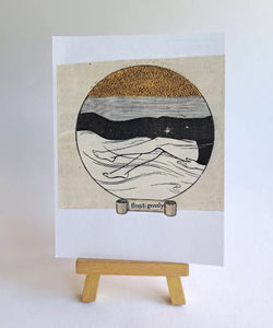 "Float gently" A6 postcard